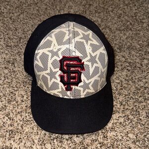 New Era Black and Cream Star Pattern Cap